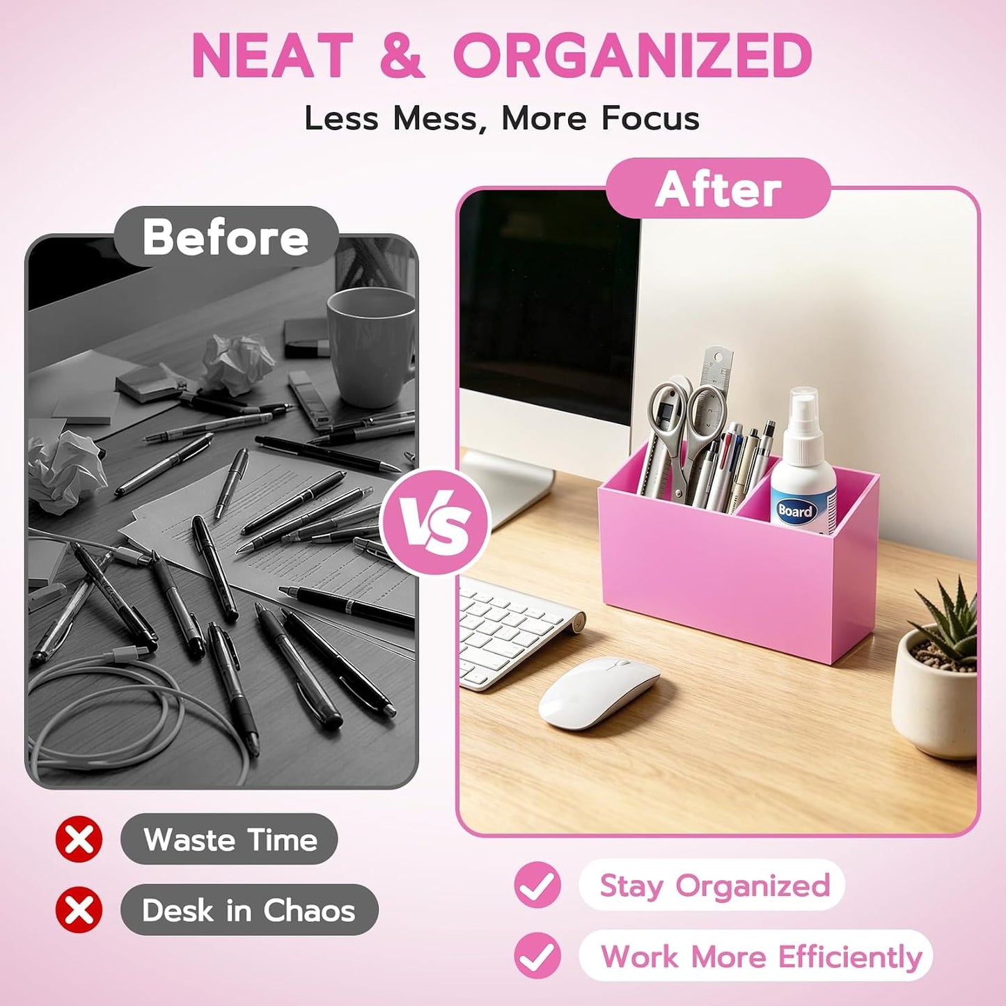 MR.MATE Magnetic Pen Holder,Clear Magnetic Marker Cup for Fridge Whiteboard | Dry Erase Marker Pencil Holder with Acrylic Cup and Strong Magnet, Non-slip Design For Refrigerator Locker Office & Classroom