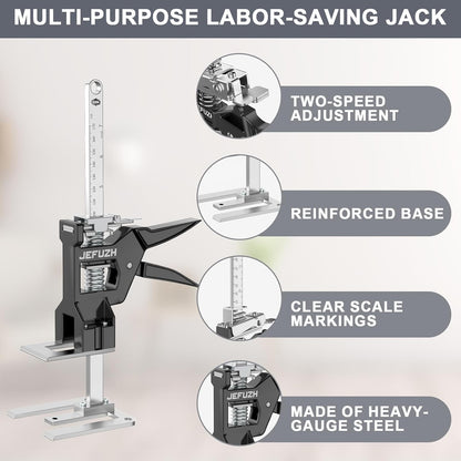 Labor Saving Arm Jack 2 Pack, Load-Bearing 440 lb Multi-Function Height Adjustment Lifting Device, Hand Furniture Lifter Tool, Furniture Jack for Lifting Door Furniture, Wall Tile Positioning