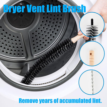Washing Machine Cleaning Brush,Dryer Vent Cleaner Kit,Crevice Brush for Bathroom, Shower & Kitchen - Scrub Brushes with Long Handle,Household Cleaning Tools Tile, Bathtub, Sink, Grout Cleaning Brushes | Crevice Brush for Bathroom, Shower & Kitchen Scrub