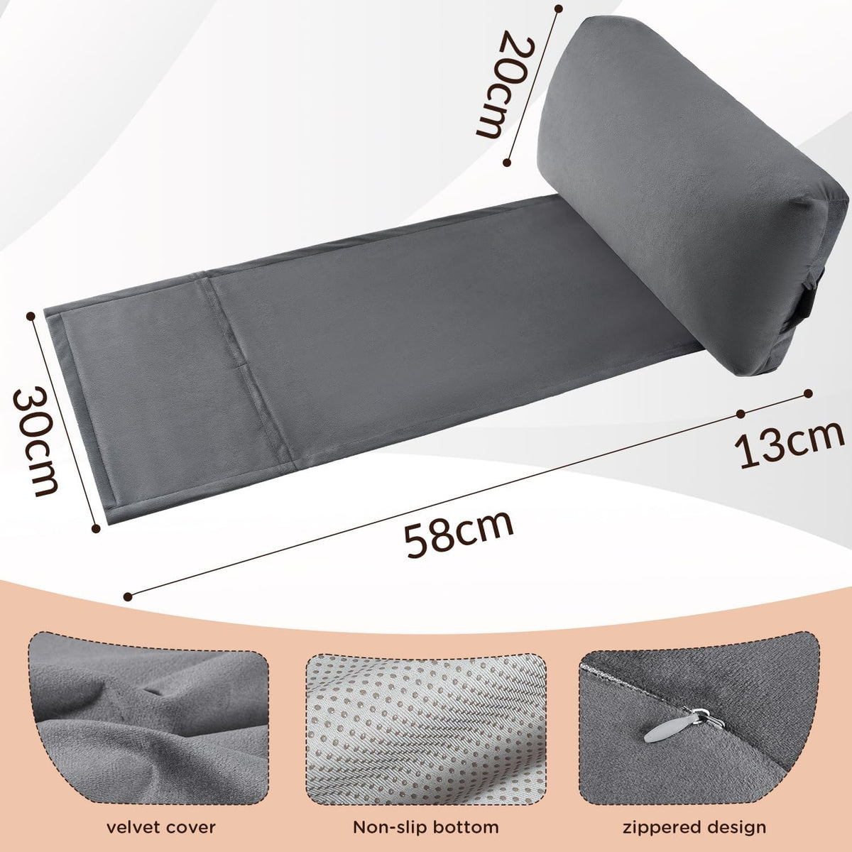 Head Recliner Pillow Adjustable Shredded Memory Foam Headrest Pillows for Recliner Chairs,Non-Slip Velvet Cushion for Pain Relief Neck Support Pillow for Travel Home Sofa Armchair with Zipper Cover