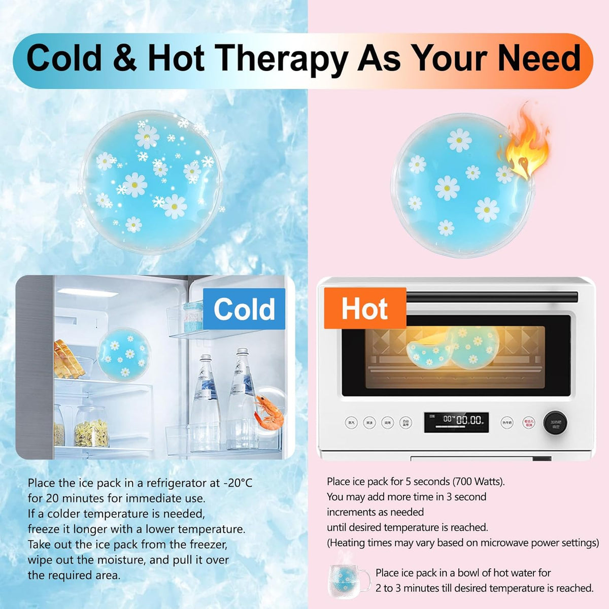 Pallesen Gel Ice Pack Reusable Cooling Eye Pads and Under Patches,Eye Hot Cold Treatment for Redness,Pain Relief Relax