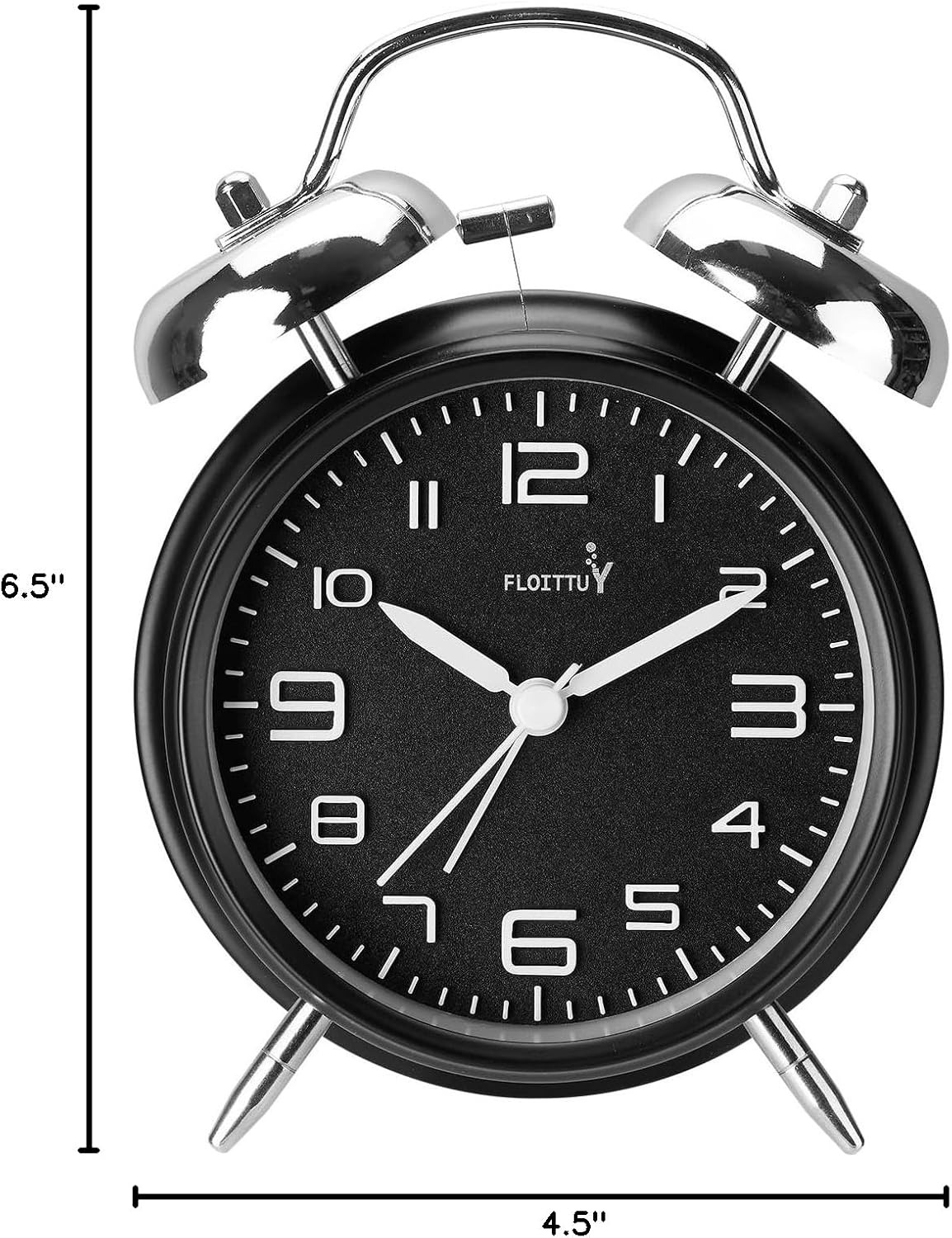 FLOITTUY Loud Alarm for Deep Sleepers 4'' Twin Bell Alarm Clock with Backlight for Bedroom and Home Decoration(Green)