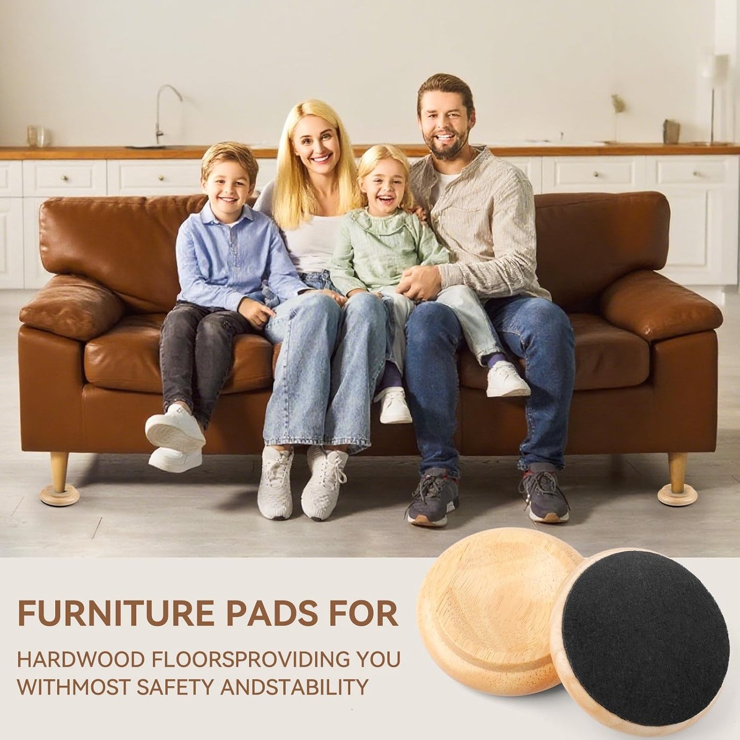 Piano Caster Cups Furniture Pads Upright Piano Caster Cups Wood Coasters Cups Floor Protectors for Furniture Furniture Floor Protectors (Walnut, 4)