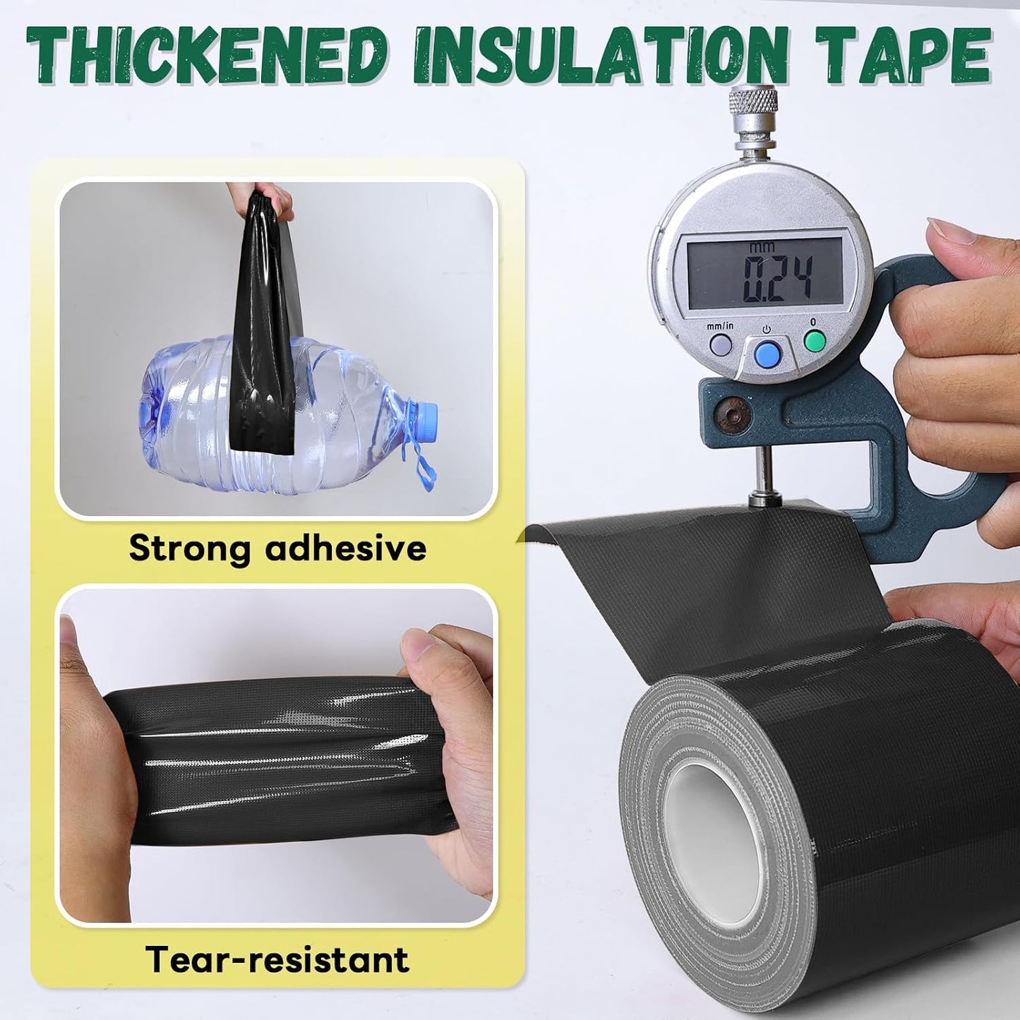 Window Sealing Tape, 20 Mil Thick Window AC Insulation Sealing Draft Tape | 3 inch X 33 FT, Blocker for Cold Heat Air, Waterproof Tape for Repair, Heavy Duty No Residue (Clear)