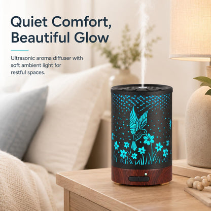 Tree Essential Oils Diffuser for Home 150ML Aromatherapy Diffuser | Birthday Gifts for Women mom,Metal Cool Mist Humidifier with 7 Colors Lights Waterless Auto Off Air Diffusers