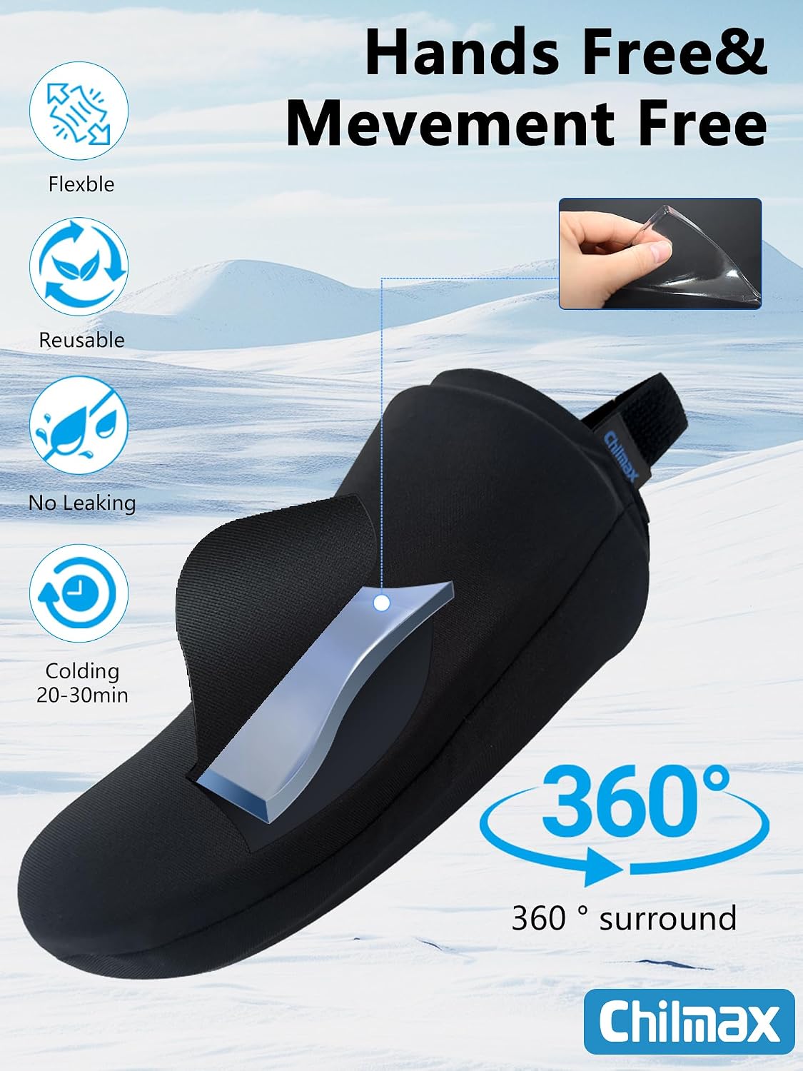 Foot Toes Ice Pack Wrap for Broken Toe & Bunion Pain,Reusable Cold & Heat Pack for Top of Foot & Forefoot Surgery Recovery,Best Ice Sock for Gout,Injuries,Swelling,Neuropathy Relief (1pcs)