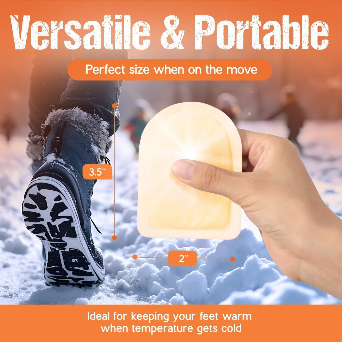 Toe Warmers for Feet – 50 Pairs (100 Warmers) | 10+ Hour Self-Adhesive Feet Warmers, Foot Warmers Bulk, Ultra-Thin Disposable Heat Pads for Shoes & Boots