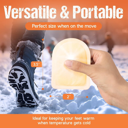 Toe Warmers for Feet – 50 Pairs (100 Warmers) | 10+ Hour Self-Adhesive Feet Warmers, Foot Warmers Bulk, Ultra-Thin Disposable Heat Pads for Shoes & Boots