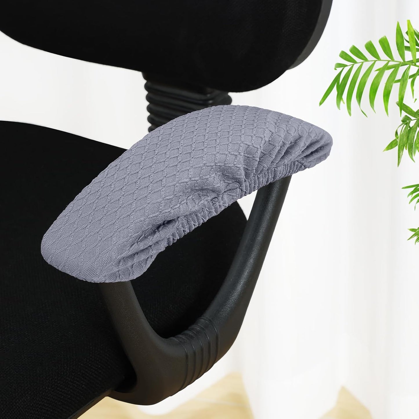 Smiry Office Computer Chair Armrest Covers, 2PCs Anti-dust Arm Rest Pad | Removable Washable Desk Chair Arm Pad Covers, Grey
