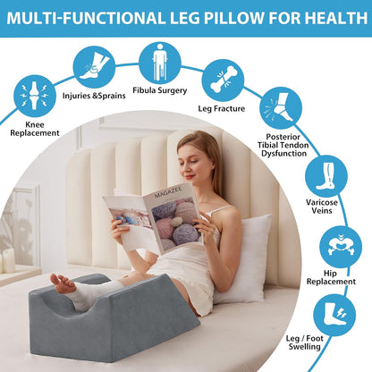 MEGCXIT Leg Elevation Pillow for After Surgery, Wedge Pillow, Grey