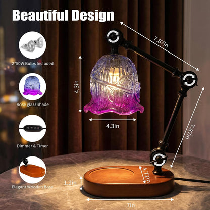 Candle Warmer Lamp, Dimmable Wax Melting Warmer with Adjustable Height, Bedroom Living Room Home Decor, Birthday Relaxation Gifts for Women (Green, Wave)