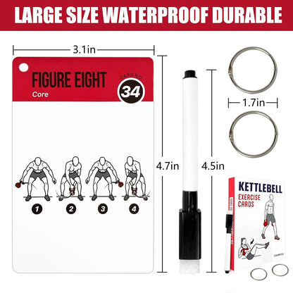 Bodyweight Workout Cards for Women & Men-50 Bodyweight Workout Cards，Includes 2 Rings& Dry-Erase for Easy Organization-Home, Gym or Studio (Bodyweight)