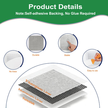 Palmhill 17 Pack Dry Wall Patch Walls,2/4/6/8 Drywall Patch Repair Kit | Self-Adhesive Wall Hole Repair Patch Kit With Fiber Mesh, Putty Knives And Sandpaper For Plasterboard, Ceiling, Wall Damage