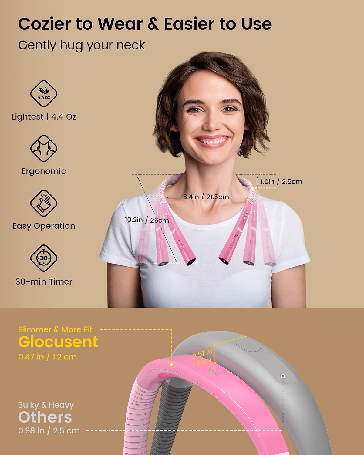 Glocusent Upgraded LED Neck Reading Light, Book Light for Reading in Bed