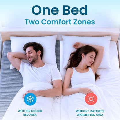 B10 Bed Cooling System Twin - Cooling Mattress Pad for Hot Sleepers | Beat night sweats without breaking the bank - 100% cotton cooling mattress topper, cools 7-12°F, 4 speeds & remote.
