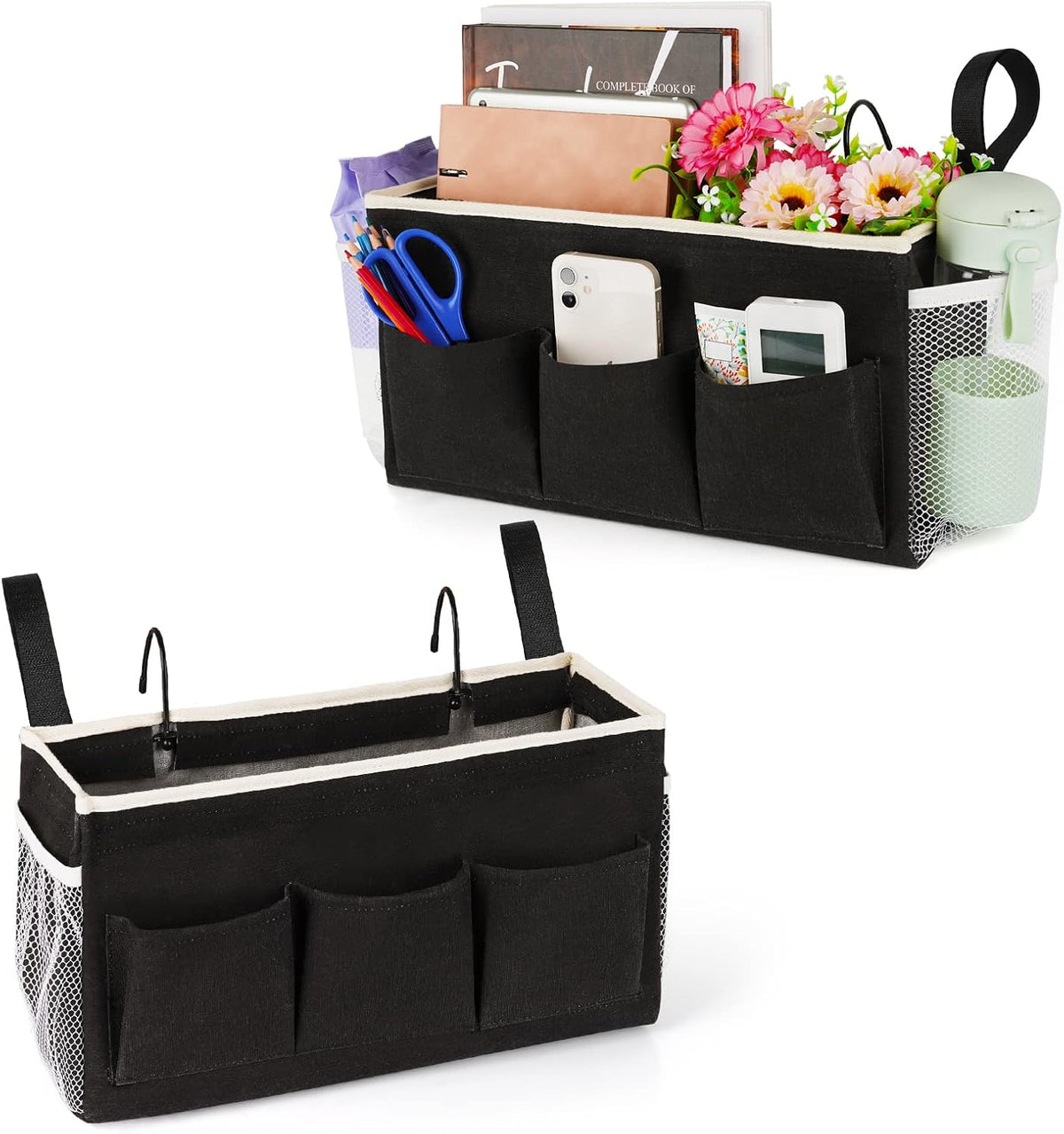 Lilithye Bedside Caddy, Bedside Storage Bag Hanging Organizer for Bunk Bed