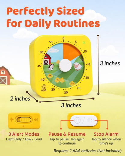 Visual Timer for Kids - The Perfect Kids Timer Visual Aid for Classroom, Home & Desk Use - Great for Study, Productivity, Toddlers Shower & Potty Training Time 60 Minute Countdown Timers (Dinosaur)