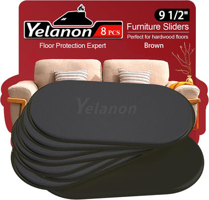 Furniture Sliders for Carpet – 8 Pcs 9.5" Beige Movers | Durable sliders for furniture on carpet. Easy moving pads glide over rug. Long-lasting for heavy furniture. Protects floors.