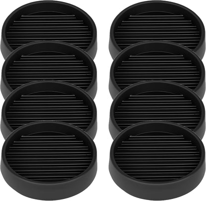 2X2 Round Rubber Caster Cups, Non Slip Furniture Pads - 4 Pack | Anti-Slip Gripper, Anti Skid Furniture Feet, Anti Slide Floor Protector for Bed Couch Table Chair Stoppers, Black