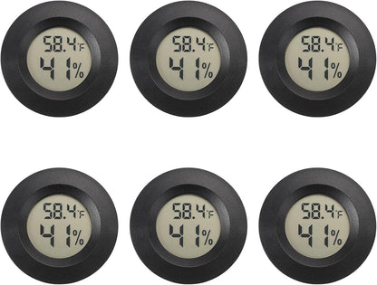 Serundo Auto Digital Hygrometer Thermometer Indoor/Outdoor Hygrometer 2PC | Mini Size,LCD,℉/℃ Conversion,Fast Response, Outdoor Thermometer with Humidity for Reptile Greenhouse Cellar 3D Printer