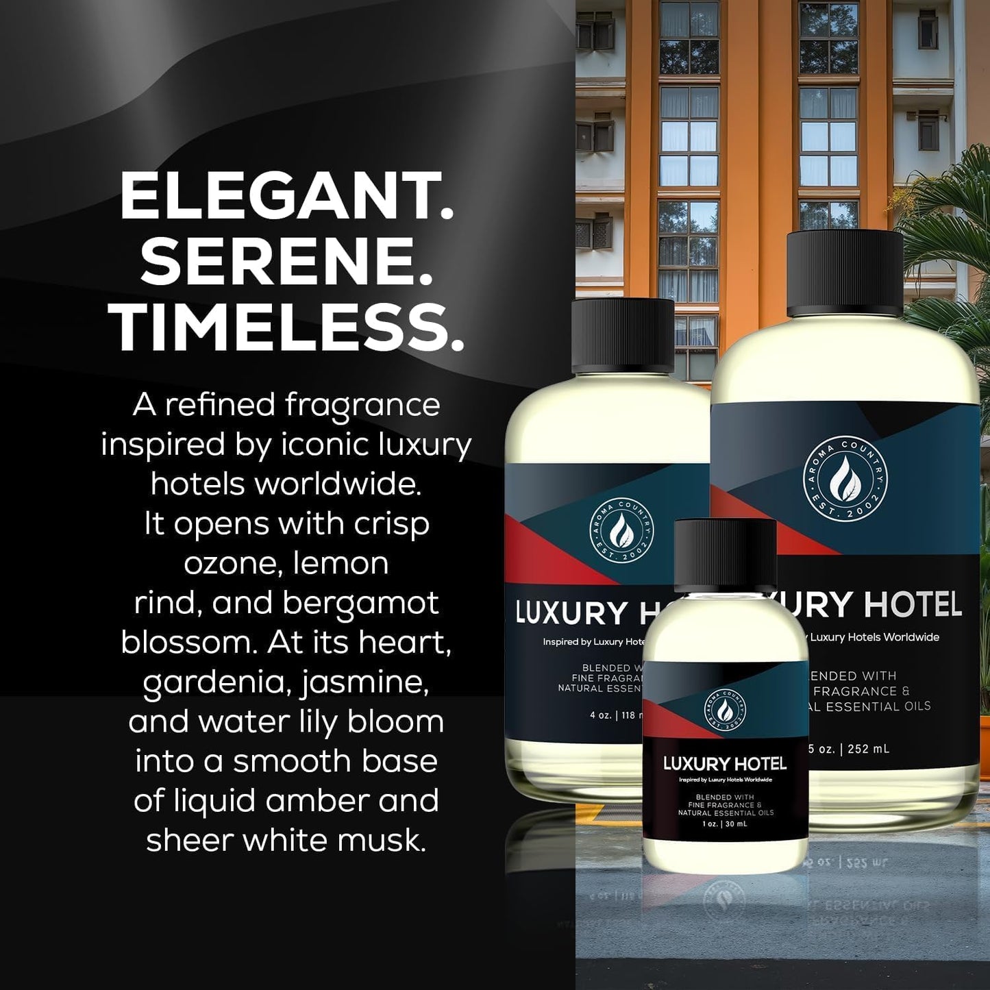 Aroma Country Ritzy Hotel Luxury Diffuser Oil Refill (8.5 Fl Oz) | Hotel-Inspired • Long-Lasting Home Fragrance • for Aromatherapy, Reed Diffusers, Diffuser Machines & Room Sprays