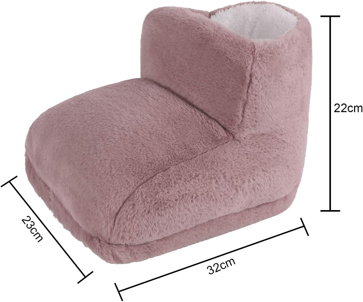 Electric Heated Foot Warmers for Men Women Fuzzy Thick Plush Foot Heater Winter USB Rechargeable Thermal Heating Ankle Feet Warmer Boots Shoes