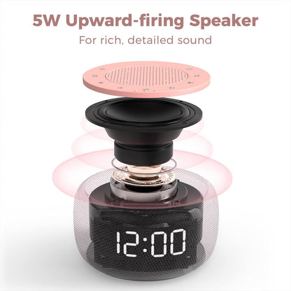 Buffbee Pro 2nd Gen| Sound Machine, Alarm Clock with Bluetooth Speaker