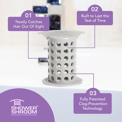 ShowerShroom the Revolutionary 2" Stand-Up Shower Stall Drain Protector Hair Catcher/Strainer, Blue
