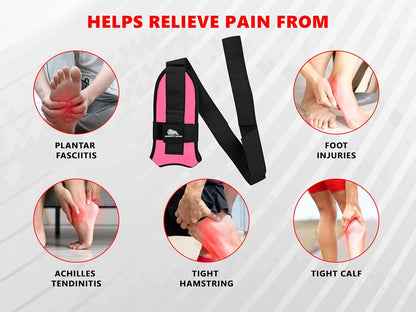 Foot and calf stretcher for planter fasciitis, Heel Spurs, Foot Drop, Achilles Tendinitis, Hamstring Strains, and Calf Muscle Stretching