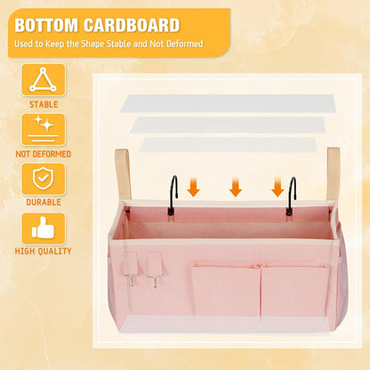 Lilithye Bedside Caddy, Bedside Storage Bag Hanging Organizer for Bunk Bed
