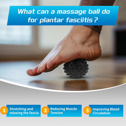 Upgraded Plantar Fasciitis Night Splint Sock with Massage Ball for Plantar Fasciitis Relief, Soft & Comfortable Foot Brace for Achilles Tendonitis Heal Spur Foot-drop Flat-arch for Women and Men, Small-Black