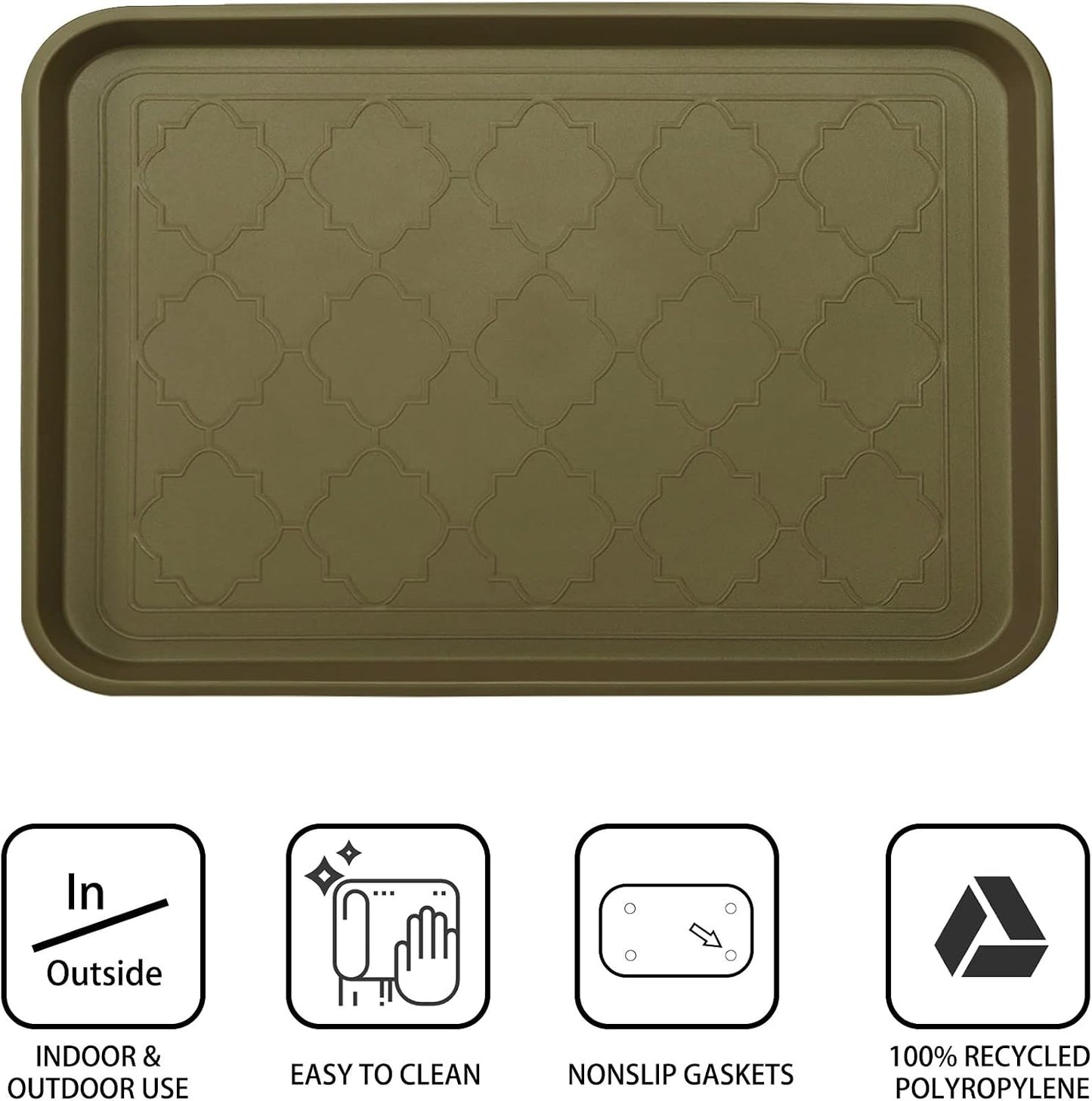 WATANIYA PET Boot Tray for Entryway Indoor, Heavy Duty Shoe Mat Tray 2 Packs, 16.7"x12.8" Waterproof Shoes Trays with Raised Edge, Outdoor Multi-Purpose Mats for Boots, Garden, Pets