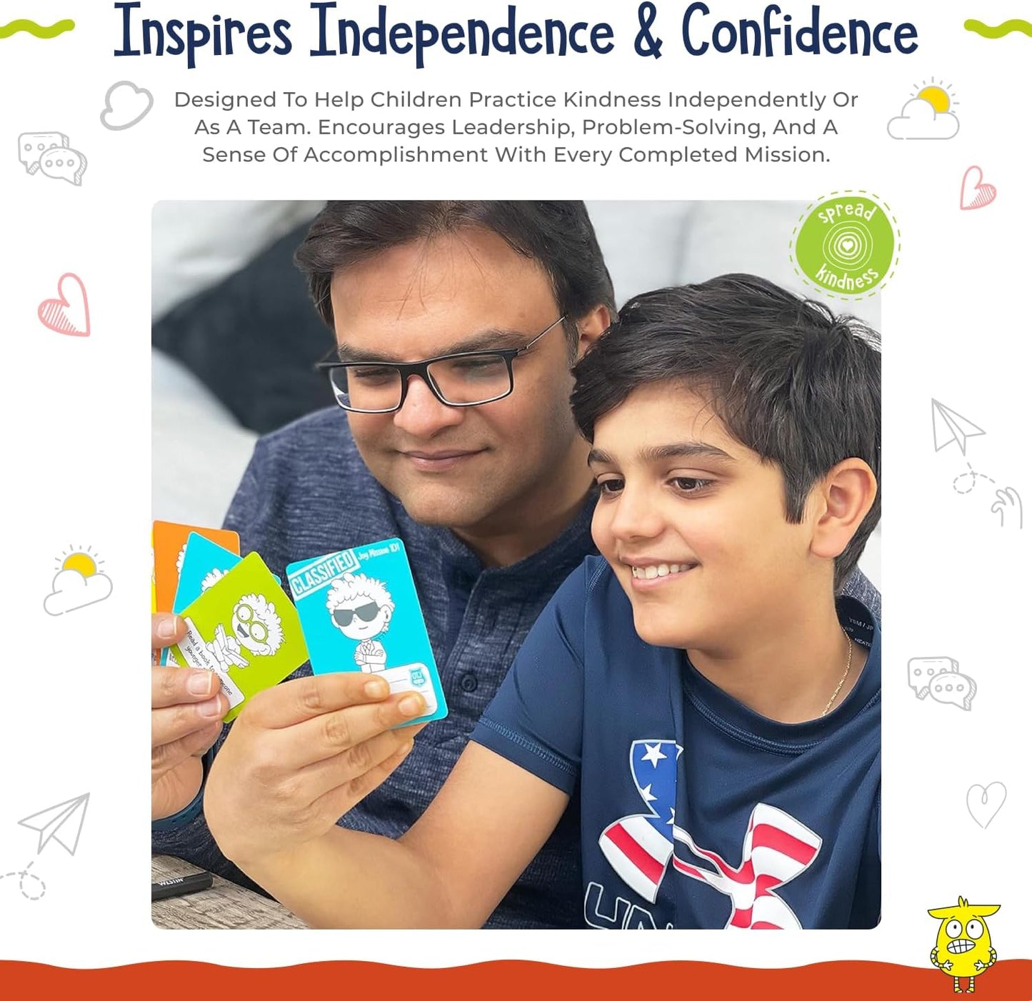 Kindness Mission Cards for Kids | 56 Secret Missions to Build Empathy, Compassion & Social Skills | Fun Screen-Free Activity Game for Families & Classrooms | Ages 4+ | SEL Learning Cards