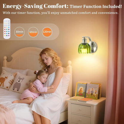 Vintage Battery Operated Wall Sconce, Wireless Wall Lights with Bulbs