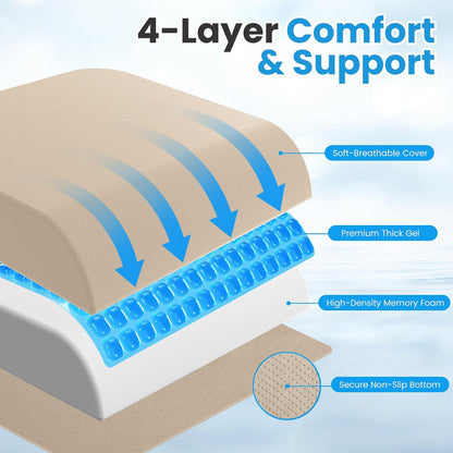 Wheelchair Seat Cushion Cooling Gel Memory Foam Chair Cushion