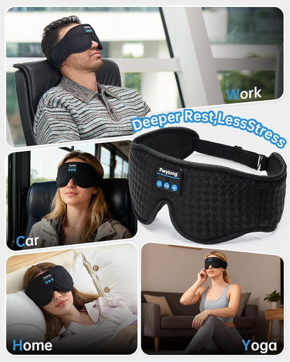 Sleep Mask and Headband Headphones Set, Wireless Bluetooth Sleep Headphones, Ultra-Soft Blackout Eye Mask for Side Sleepers, Travel, Meditation, Relaxation, Drift Off to Your Own Peaceful World