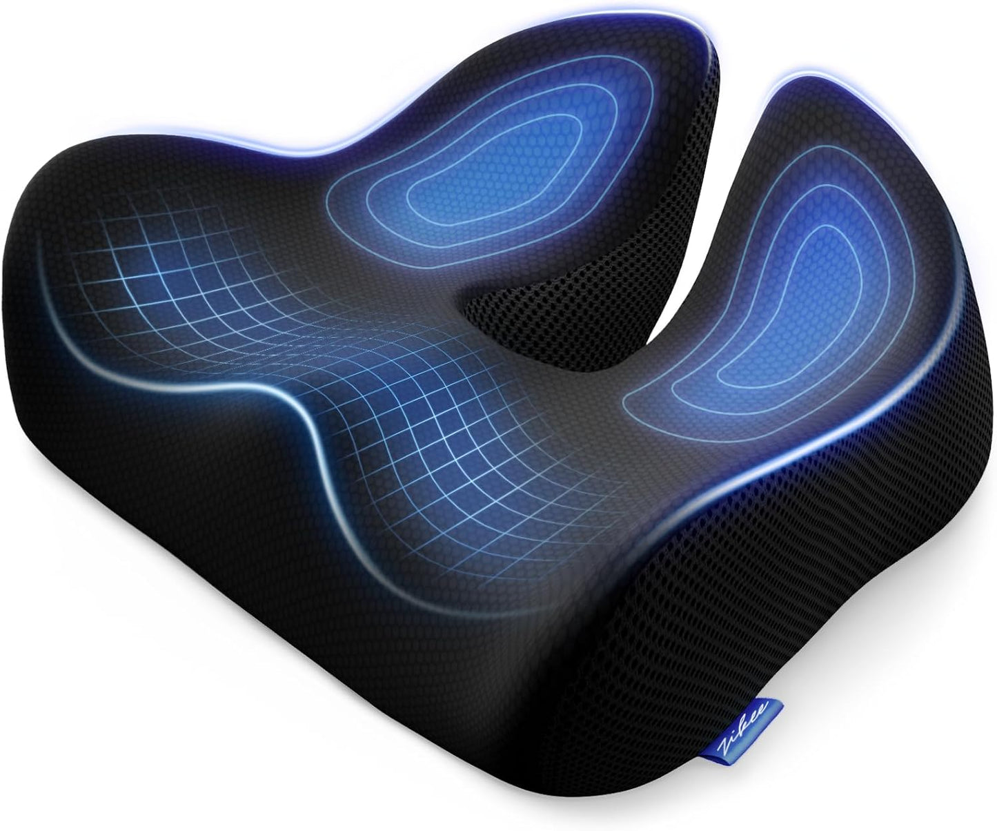 ZIKEE 6" Thickened Donut Pillow Seat Cushion for Hemorrhoid Pain Relief | Ergonomic Memory Foam Seat Cushion, Widened Cutout for Tailbone, Sciatica, Pressure Sores, Pregnancy, Postpartum Recovery