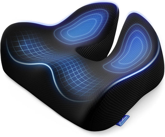 ZIKEE 6" Thickened Donut Pillow Seat Cushion for Hemorrhoid Pain Relief | Ergonomic Memory Foam Seat Cushion, Widened Cutout for Tailbone, Sciatica, Pressure Sores, Pregnancy, Postpartum Recovery