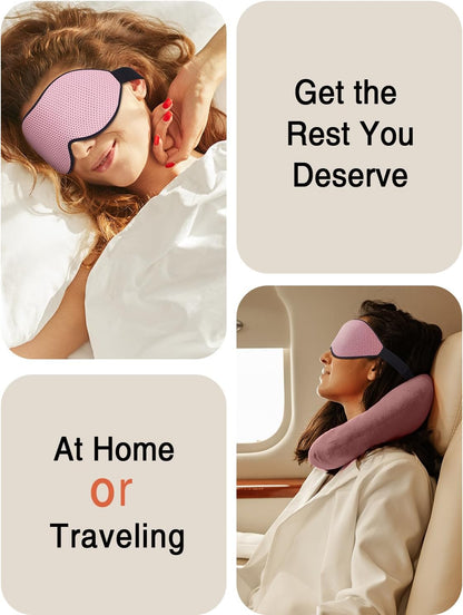MABAO Sleep Mask for Side Sleeper, Eye Mask for Sleeping Women Men, Black | 3D Contoured Cup No Eye Pressure, 100% Light Blocking Sleeping Mask with Adjustable Strap Night Blindfold Flight, Travel, Nap