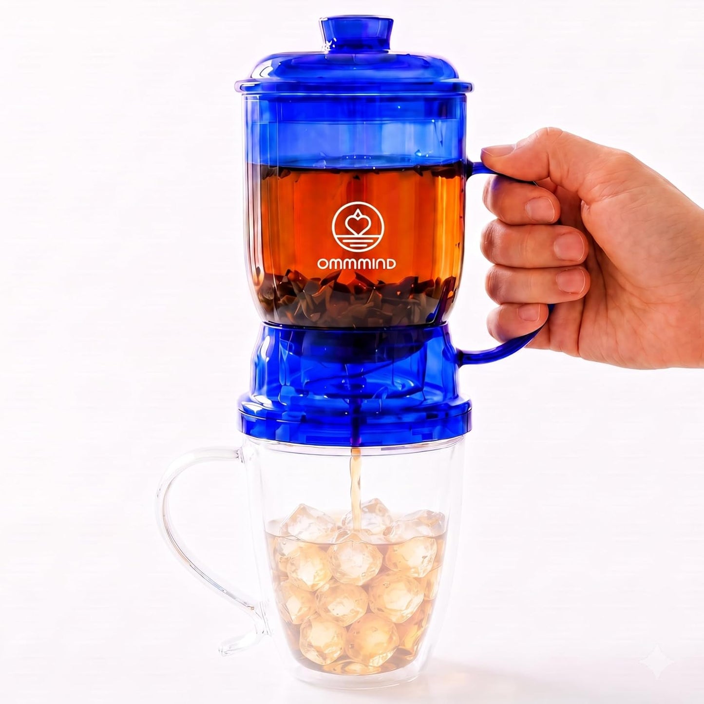 Glass Tea Infuser, Easy Drain for Loose Leaf, 15.2 oz, Black | Fits rims under 3.15 in; set on mug to drain, lift to stop, helps limit bitterness. Dishwasher safe; tea bags, herbs, coffee