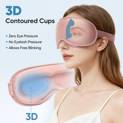 Weighted Eye Mask for Sleeping - Sleep Mask for Women & Men, 3D Contoured Blackout Sleeping Mask for Lash Extensions, Zero Pressure Soft Eye Cover with Adjustable Strap for Travel