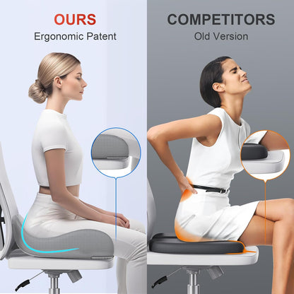 Benazcap Large Ergonomic Seat Cushion Relieves Sciatica & Tailbone Pain