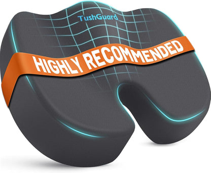TushGuard Seat Cushion for Office Chair, Memory Foam Chair Cushion, Black