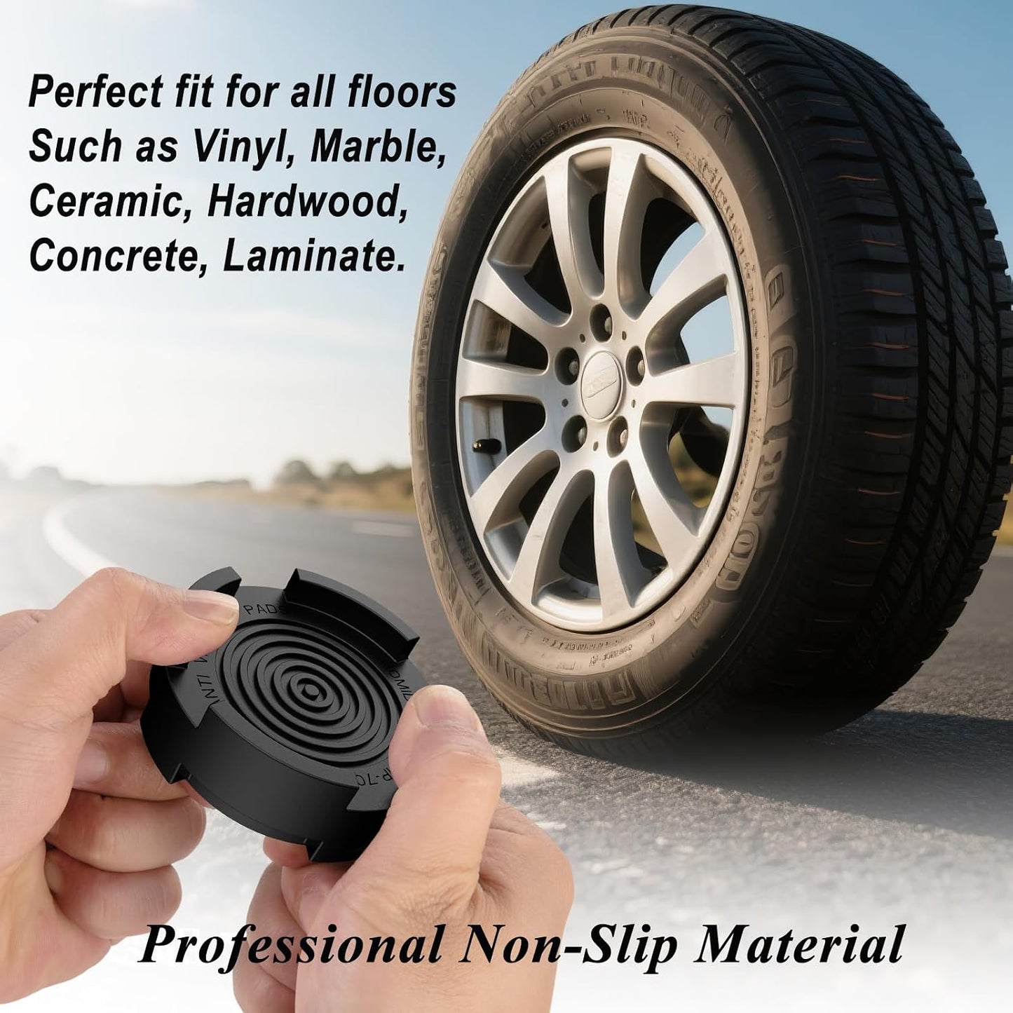 Anti Vibration Pads for Washing Machine,Universal Washer & Dryer Support Foot Pads Feet Stabilizer, Stops Moving Walking, Rubber Anti Slip Muffling Mat, Furnitures Feet Protectors (4 Pack)