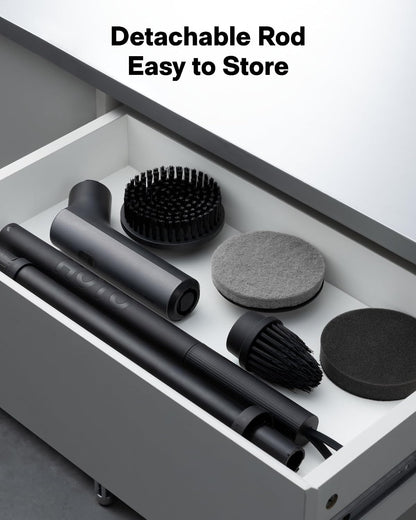 HOTO Swift™ Easycare Cordless Electric Spin Scrubber, for Bathroom, Tile | Extendable Handle, IPX7 Waterproof, with 4 Brush Heads, Shower Scrubber