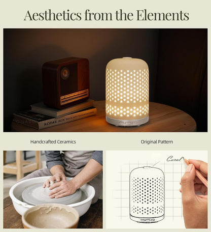 Essential Oil Diffuser - 2.4MHz Ultrasonic Glass Diffuser with Pulse/Continuous Mist & Night Light, Waterless Auto-Off, Silent Aromatherapy Diffuser for Home, Office, Yoga, Spa, Gifts & Home Decor.