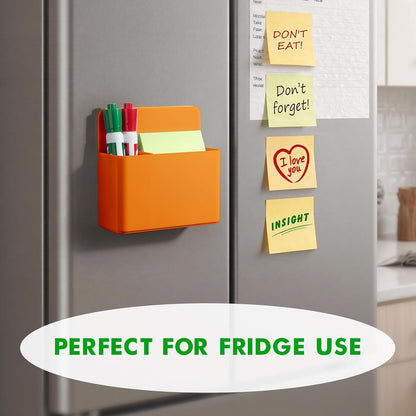 2 Pack Magnetic Pen Holder Cup for Whiteboard, Classroom Supplies | Plastic Magnetic Dry Erase Marker Holder for Refrigerator Fridge, Pencil Cup for School, Locker Accessories Organizer-White