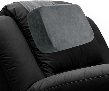 HOMBYS Memory Foam Neck Pillow for Recliner, Adjustable Headrest Cushion with Soft Plush Fabric and Medium Firm Filling, Design for Recliner Sofa Armchair, Machine Washable and Non-Slip (Black)