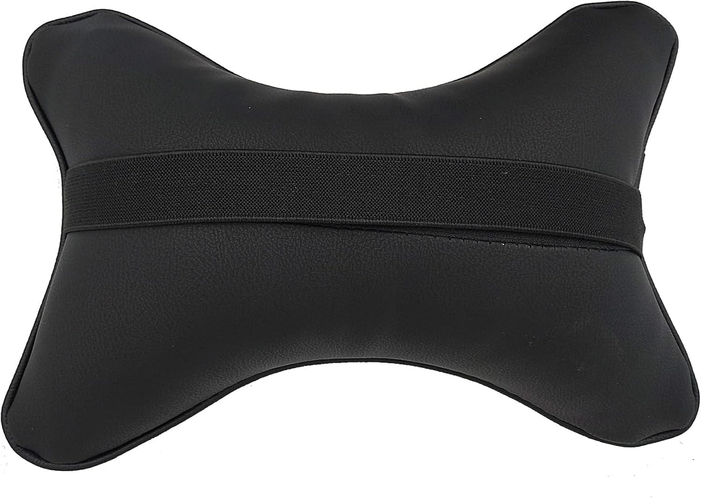 2 Packs Car Neck Pillows, Dual-Side PU Leather Car Headrest with Fiber Filling, Universal Soft Neck Support Pillow for Car, Home & Office (Black)