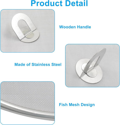 2Pcs 10" & 13" Stainless Steel Splatter Screen | Splatter Guard, Ultra Fine Mesh, Cooking Protector, Frying Cooking/Kitchen Use